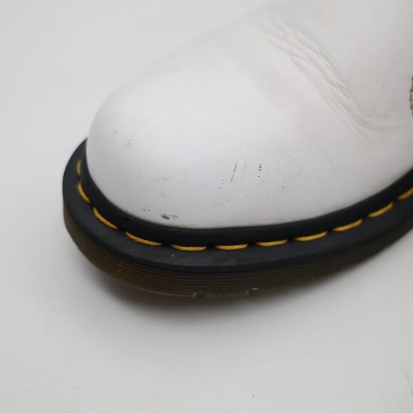Doc Dr Martens White Leather 2976 Chelsea Boot Women's Size 8 Pull On Shoes - Picture 9 of 12
